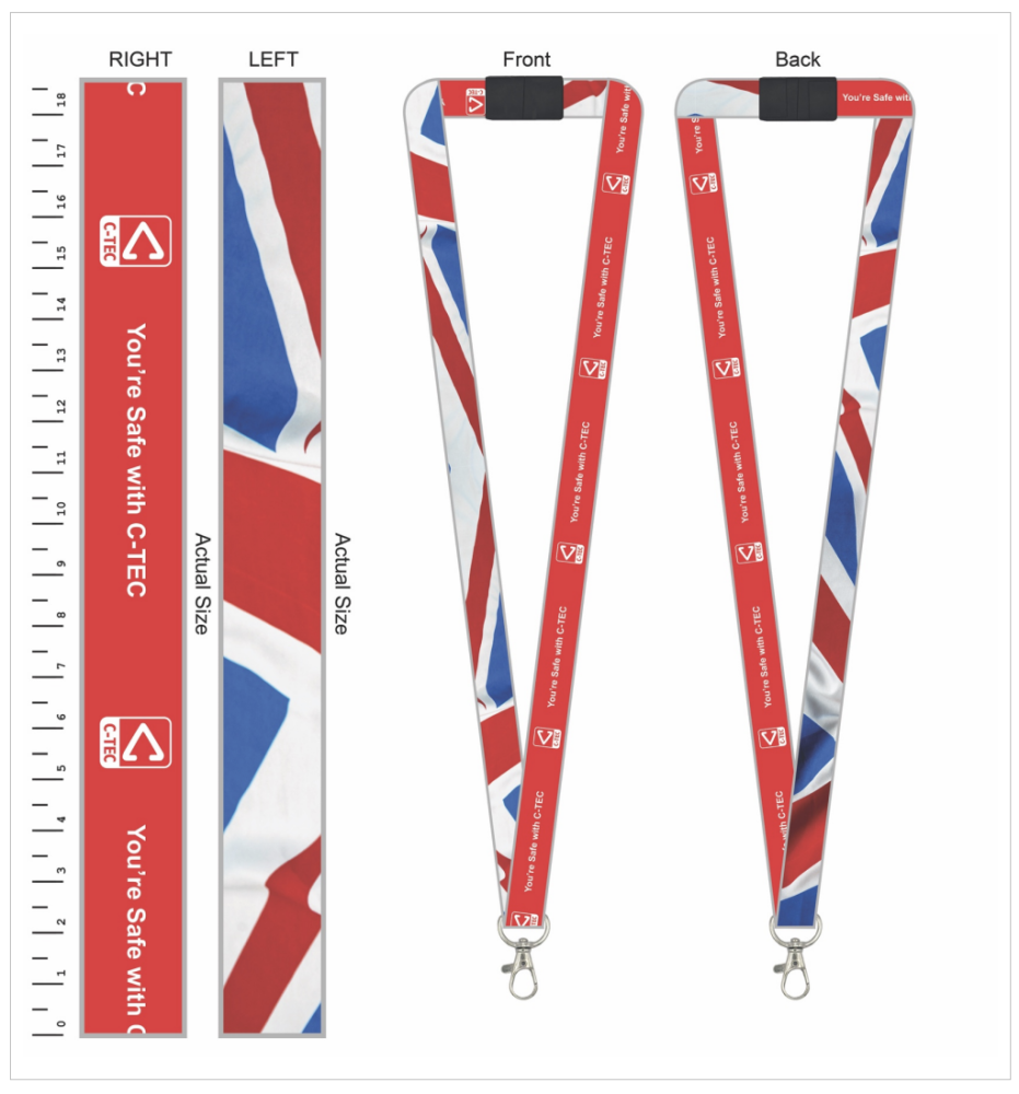 Dual-Sided custom lanyard &ndash; different left/right designs with slogan and QR