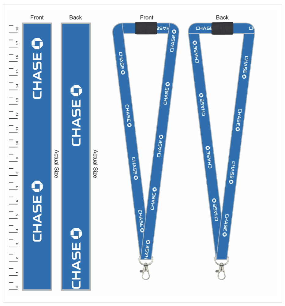 Step-repeat custom lanyard artwork &ndash; continuous logo print example