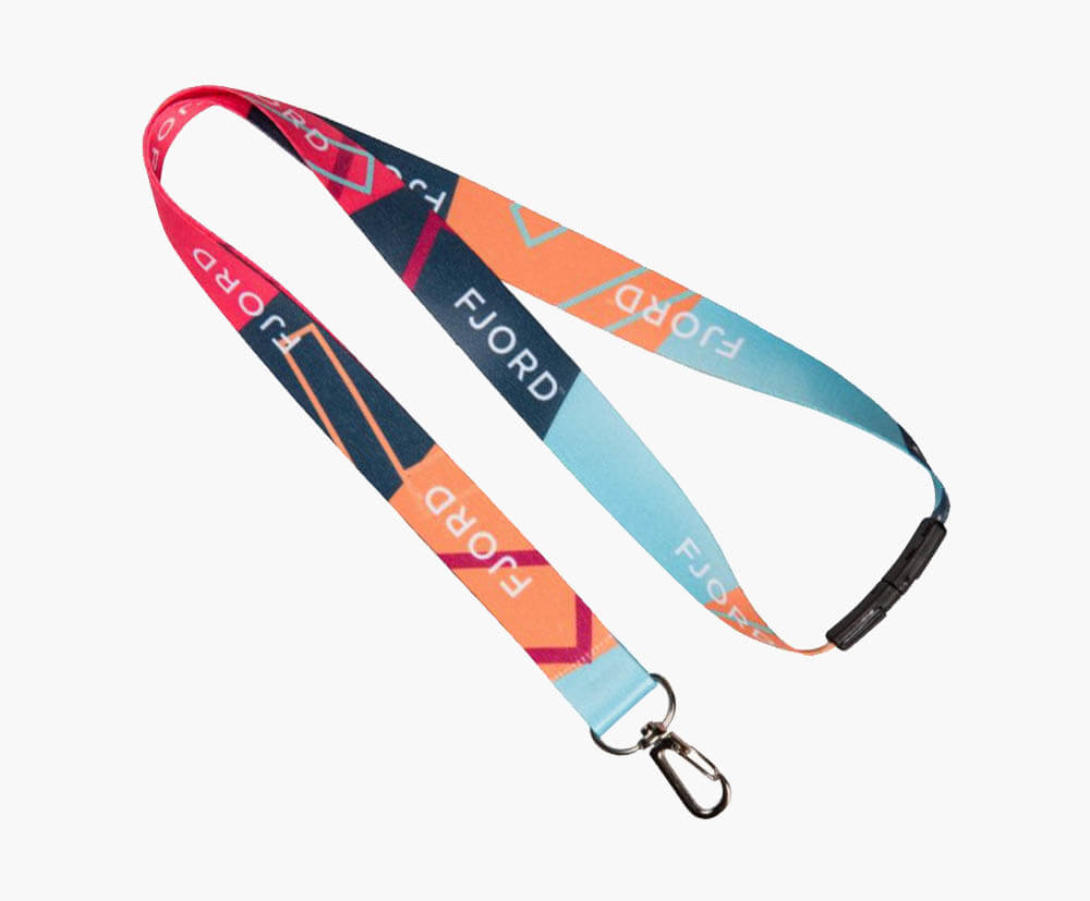 Example of 2cm wide printed lanyard with safety break connection.