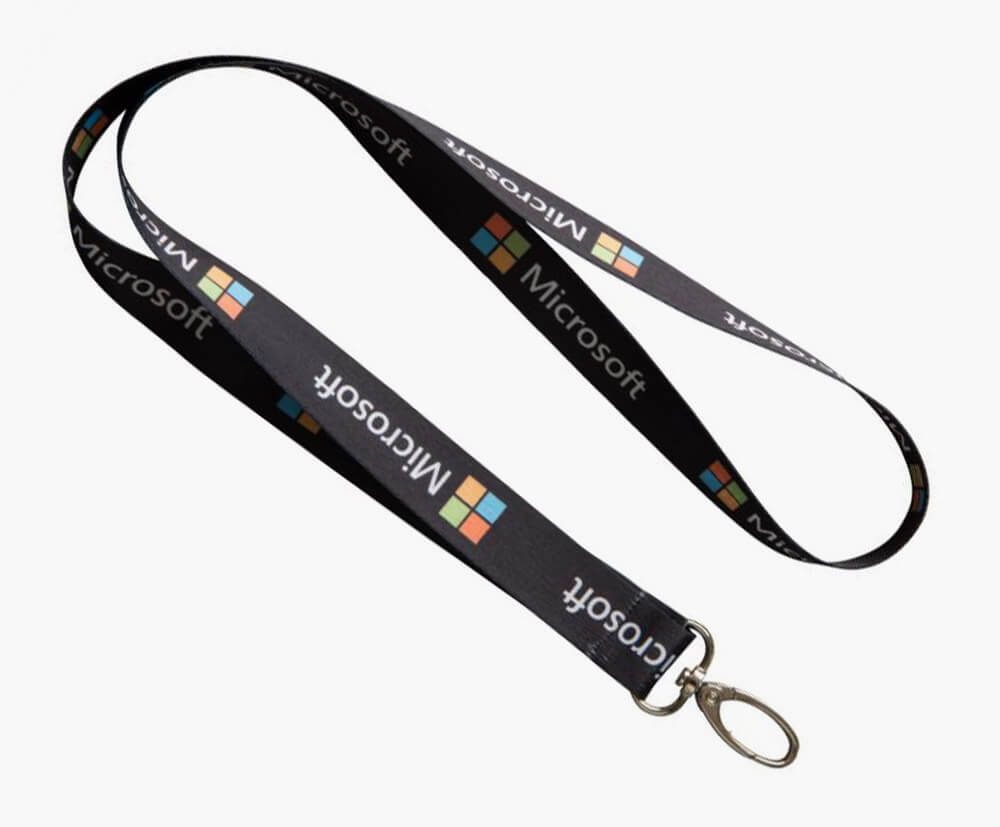 2cm wide printed lanyard with no optional extras.