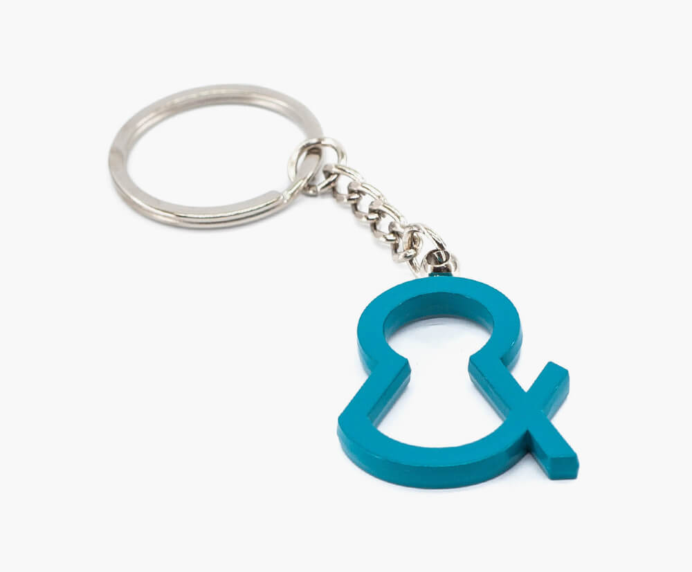 4m thick blue letter shaped keyrings.