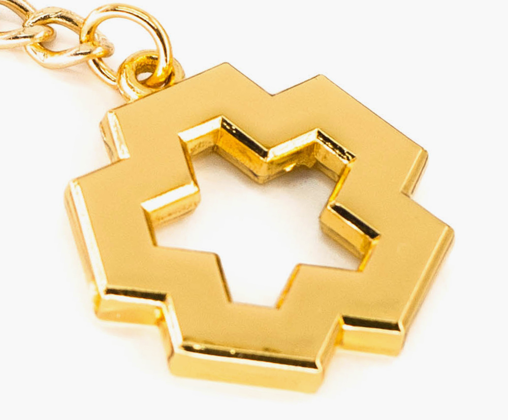 Gold plated 3D metal keyring