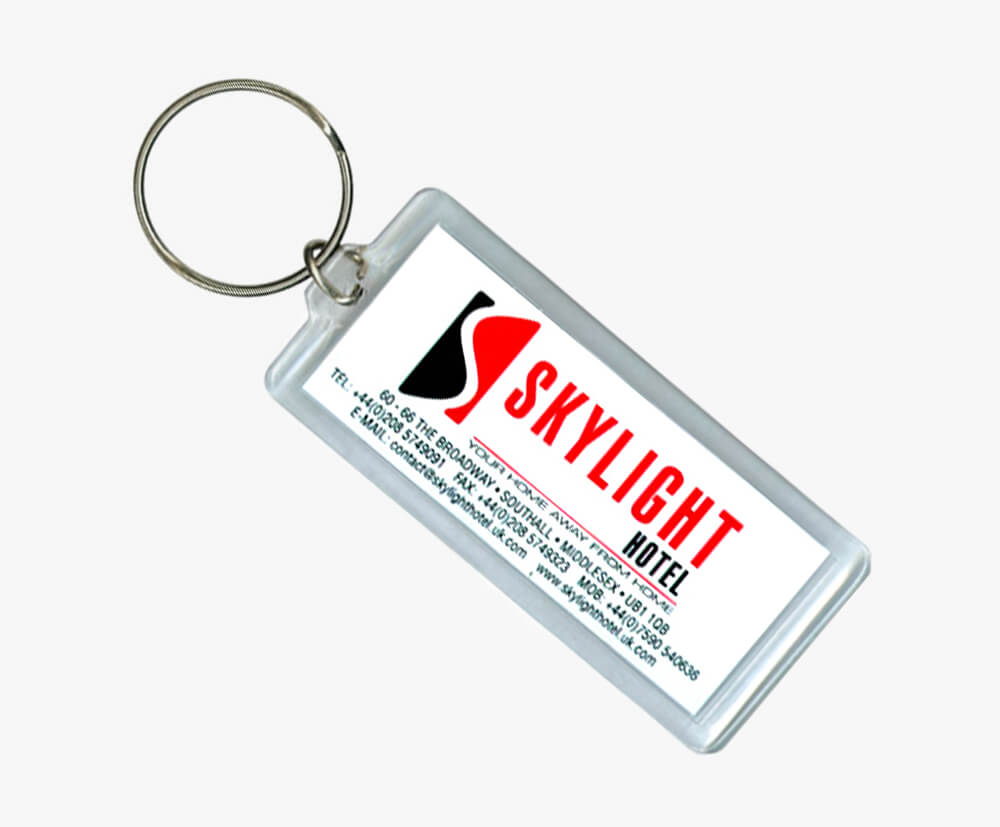 Up to full colour quality digital print on both keyring sides.