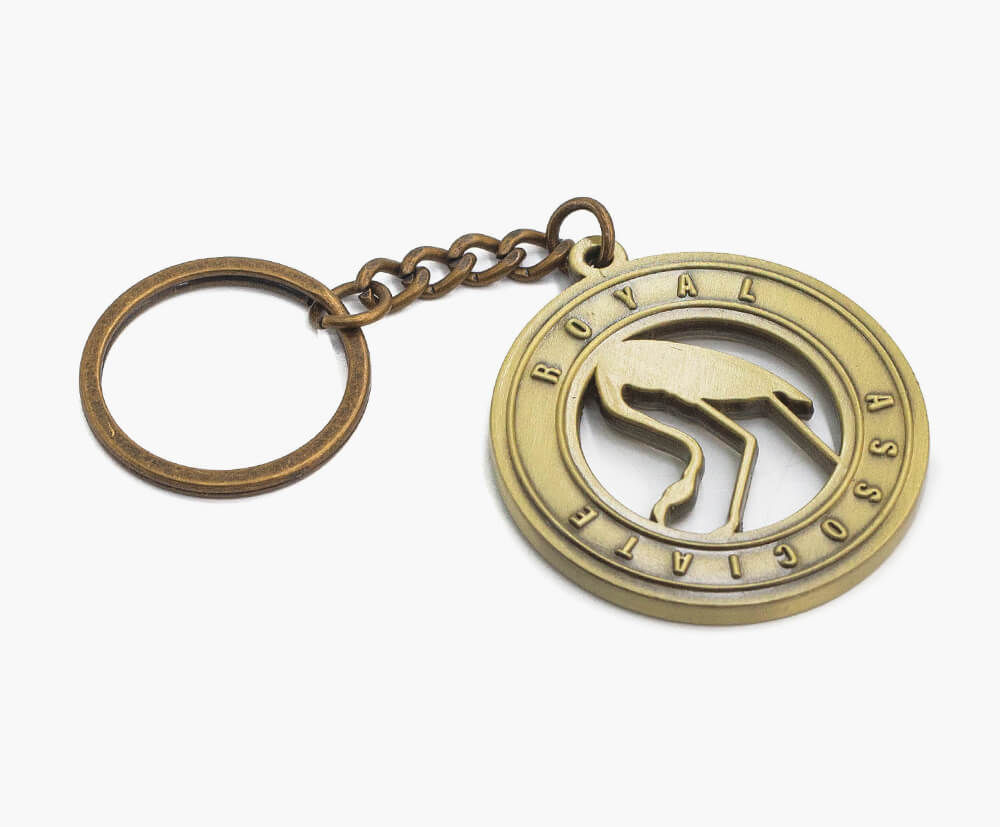 2D front & back keyring with cut-out details within.