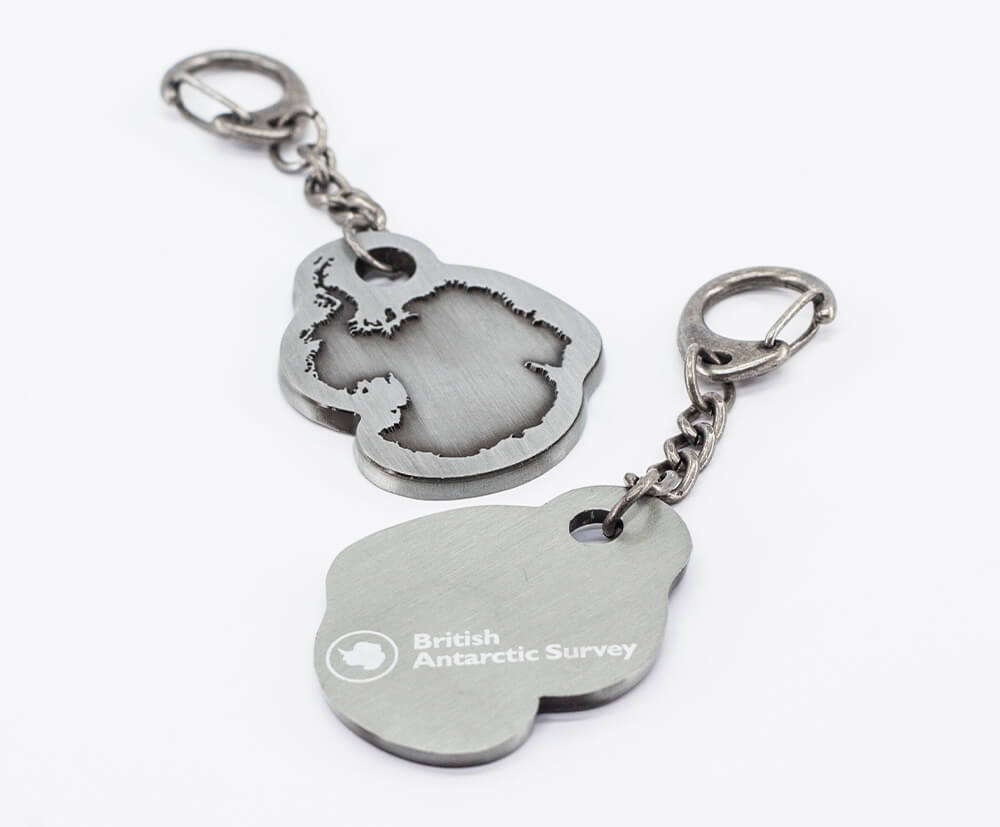 Examples of full keyring with lobster clasp & chain in antique silver.