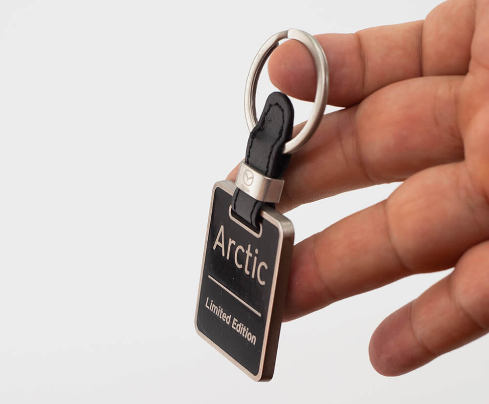 4mm thick corporate gift keyrings.