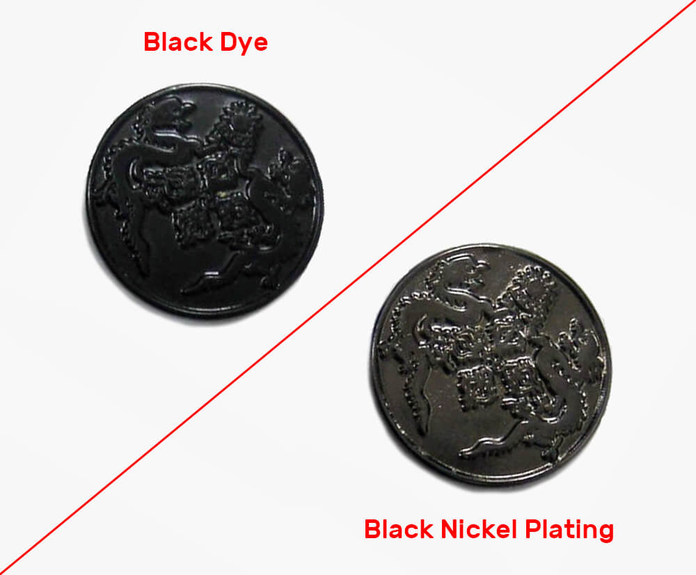 Difference between black dye & black plating.