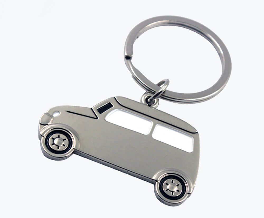 Standard design for our mini car-shaped keyrings.