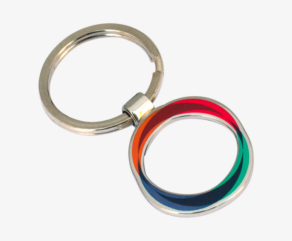 2mm thick keyrings with approx 30mm diameter. Cut-out center.