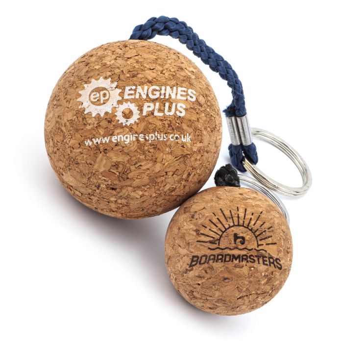 Printed cork ball keyrings