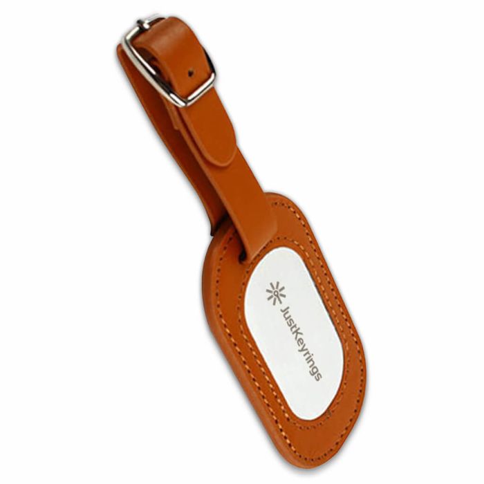 Elegant Leather & Aluminium Luggage Tag
