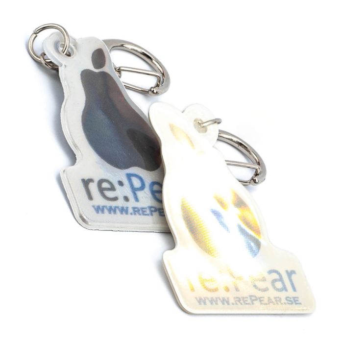Reflector keyrings custom branded and shaped to with your logos.