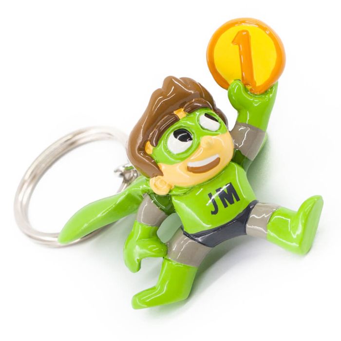 Green Character keyring made out of Hard PVC