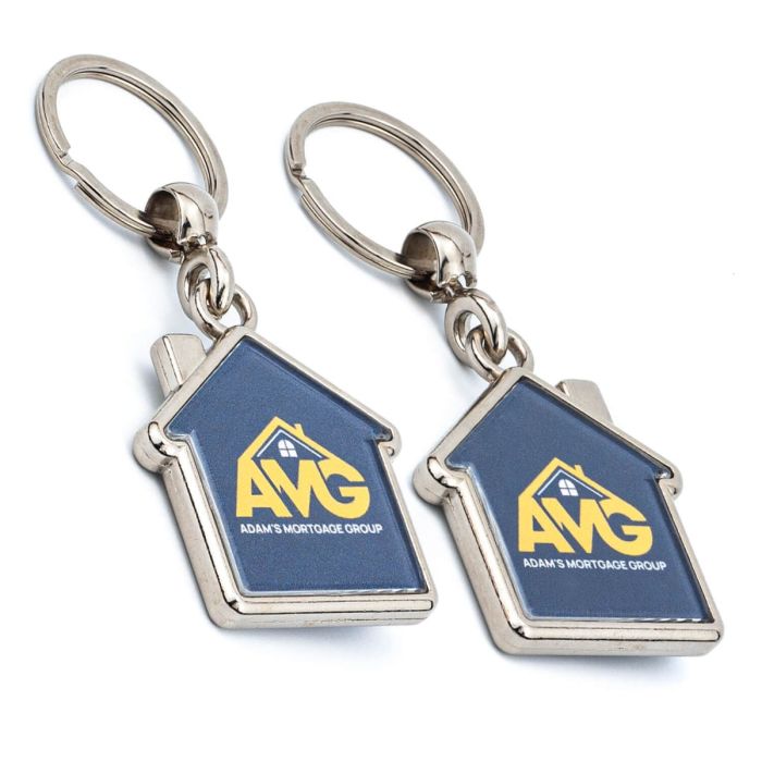 Personalized House-Shaped Metal Keyring with Double-Sided Printing