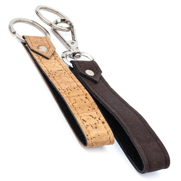 Luxury cork strap branded keyrings