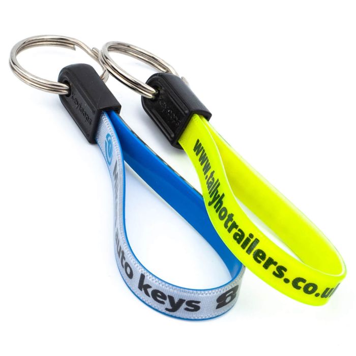 Printed ad loop fob keyrings