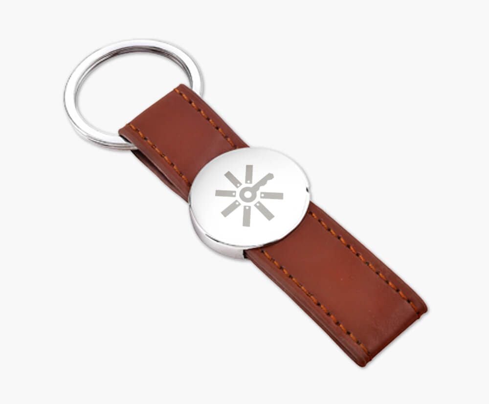 Leather strap keyring sale