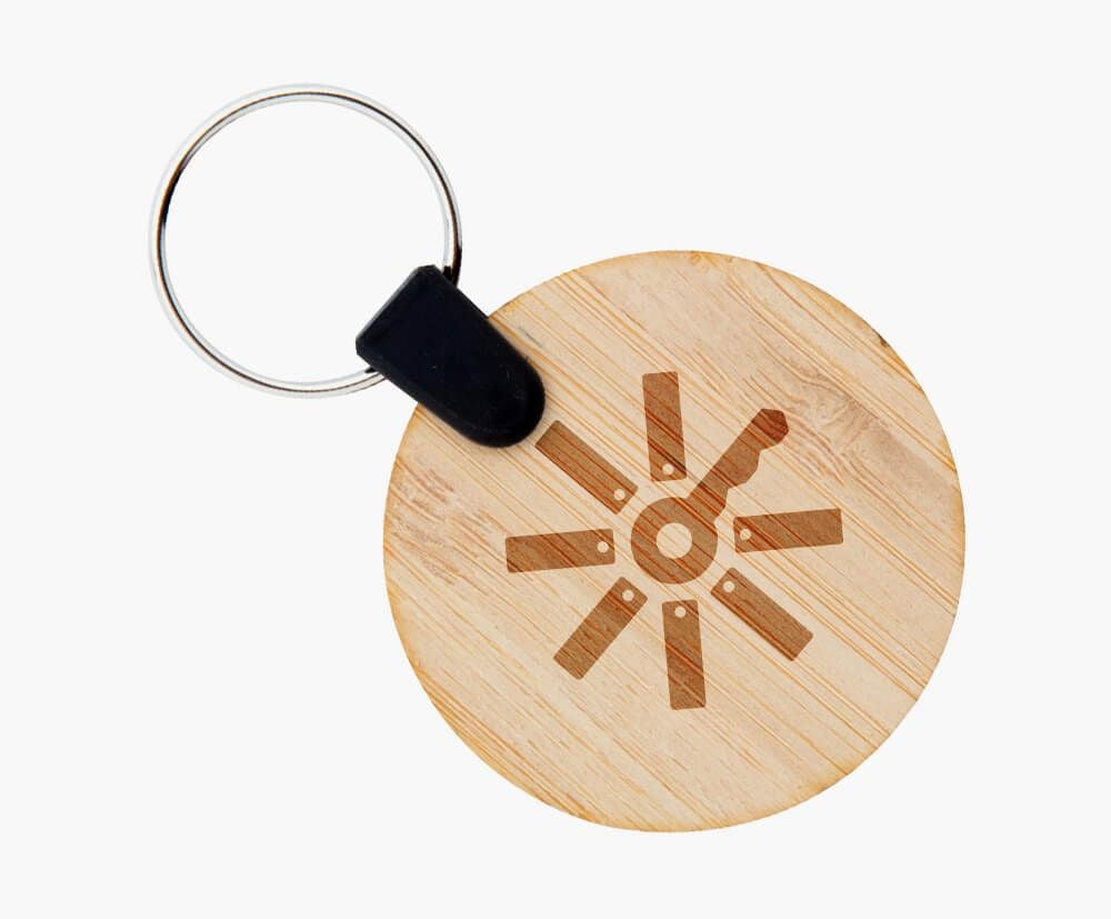 Bamboo keychain hot sale