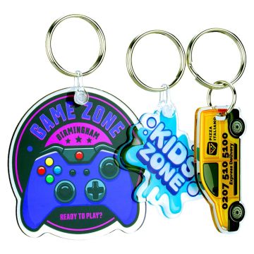 100% Recycled AcryliClear Shaped Keyrings
