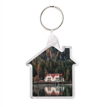 FH2 House Shaped Blank Acrylic Insert Keyrings