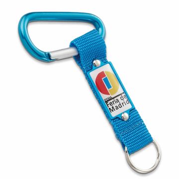 Blue carabiner lanyard with paper insert print