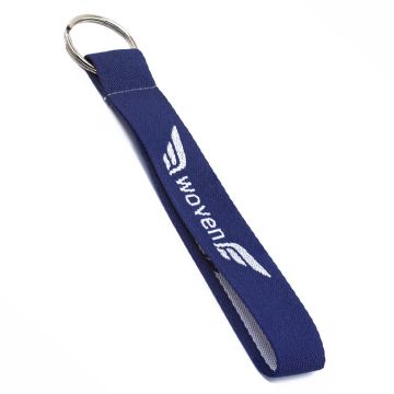 1 colour personalized blue woven keyring