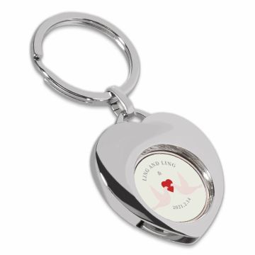 Heart Shaped trolley token keyring