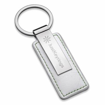 Grey leather strap keyring