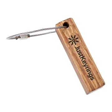 Thick oak keyring with laser engraving
