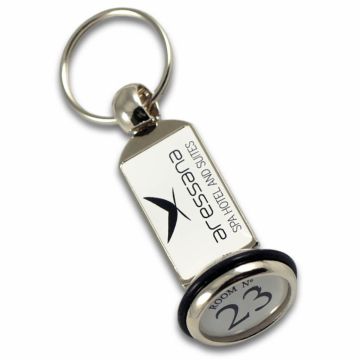 Numbered metal keyring for hotel & car rental businesses
