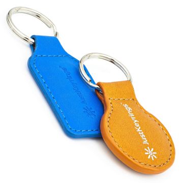 PU Leather keyrings with printed or embossed logos