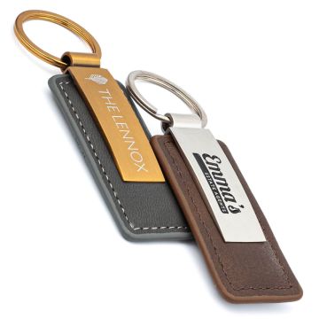 Cannes luxury leather and metal branded keyrings