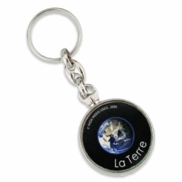 Metal circular coin keyrings printed with your designs on one or two sides.