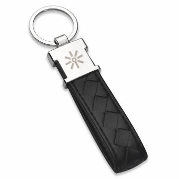 Elegant textured leather strap keyring