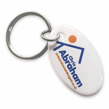 Full colour printed custom flexible keyrings.