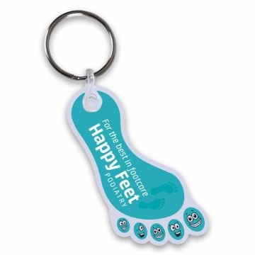 Custom printed cut-out flexible thin plastic keyrings