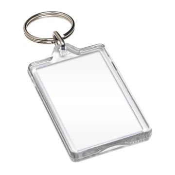 G1 re-openable keyring blanks. Keyfob holders for printed paper inserts.