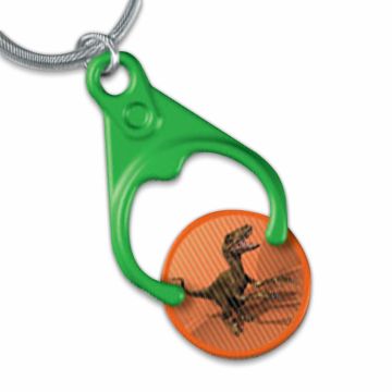 Green Trolley holder with hologram token.