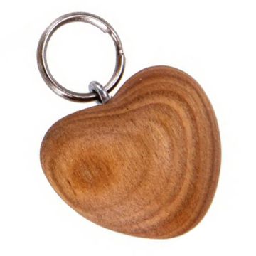 Heart Shape Cherry Wood Keyring
