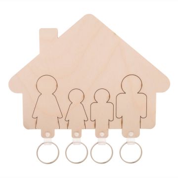 keyring family organizer made out of wood.