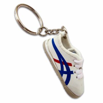 Mini shoe keyring with custom design.