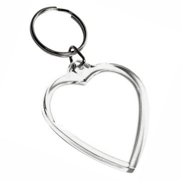 Promotional lovely heart shaped keyring. Blank version where you can add you own print