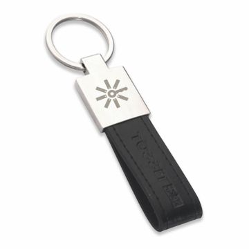 Minimalist leather loop keyring