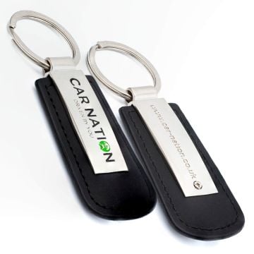 Luxury Leather Keyrings - Printed Promotional Keyrings - Just Keyrings