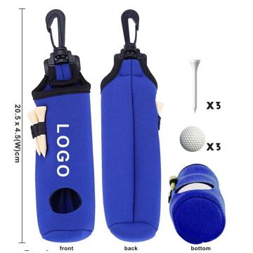 Printed Neoprene Golf Ball Bag Keyring