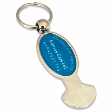 Custom design promotional bottle opener keyring.