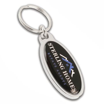 Printed Orbit Oval Keyring