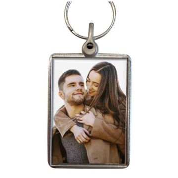 Crystal Dome Chrome Metal Keyrings