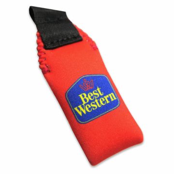 Floating keyring made from neoprene with custom branding.