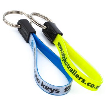 Printed ad loop fob keyrings